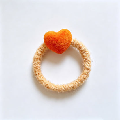 Heart Plush Decor Elastic Hair Tie