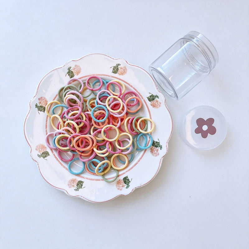 100 PCS Colored Mini Elastic Hair Ties