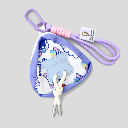 Smiley Triangle Coin Pouch Bag Charm