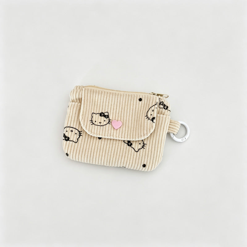Floral Corduroy Wallet Card Holder