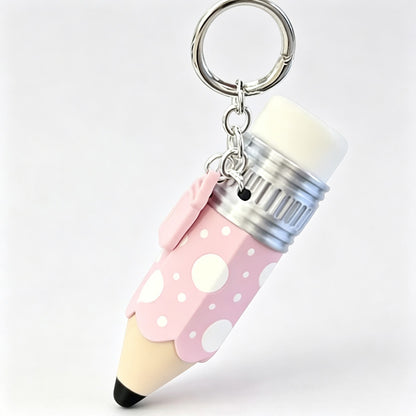Polka Dots Pencil Shape Keychain