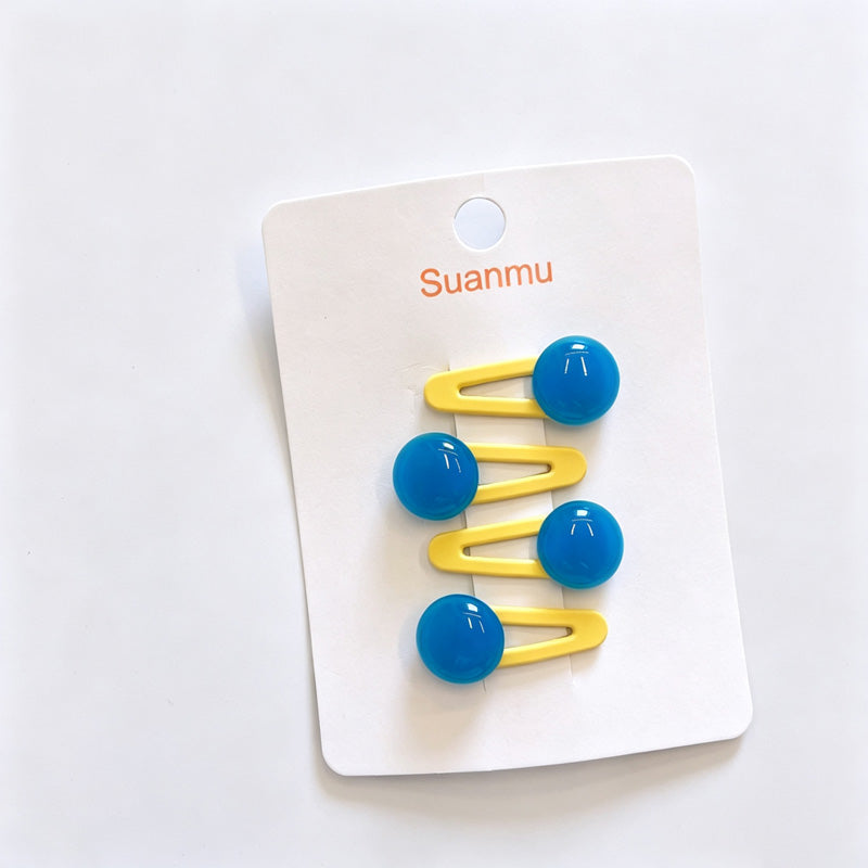 Bright Candy Bead BB Snap Hair Clips