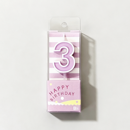 0-9 Number Candy‑Colored Birthday Candle