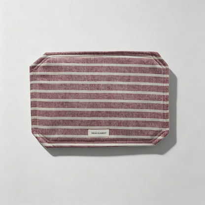 Striped Linen Blend Fabric Placemat & Coaster