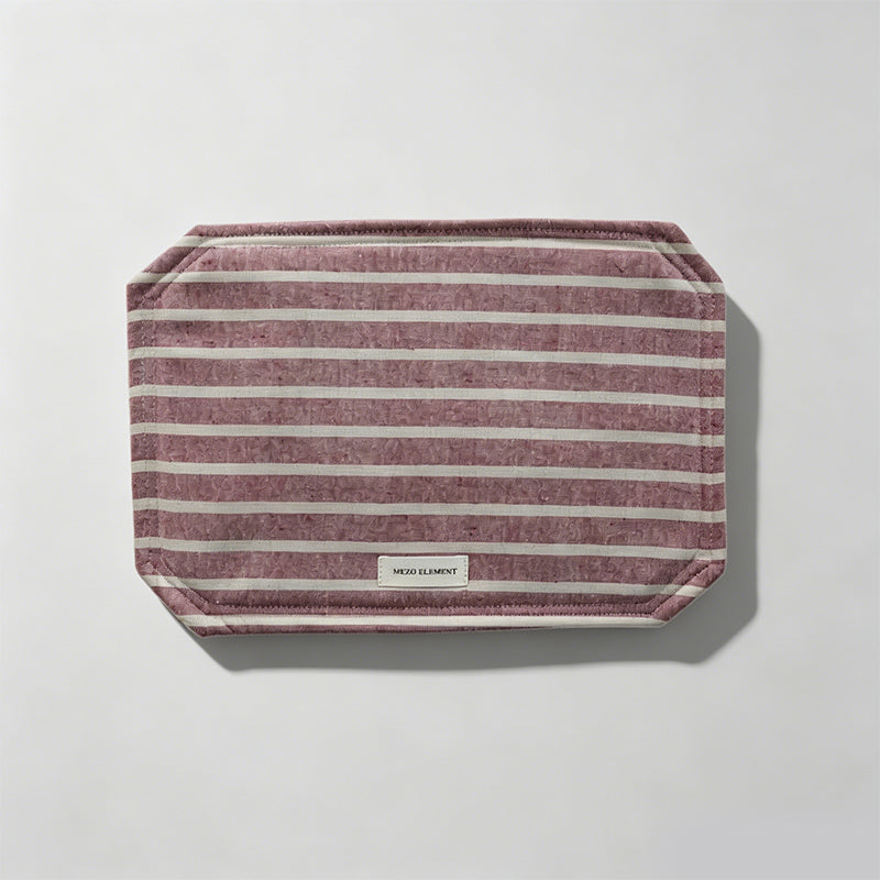 Striped Linen Blend Fabric Placemat & Coaster