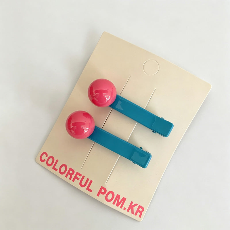 Candy Color Bead Snap Hair Clips