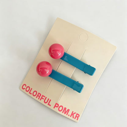 Candy Color Bead Snap Hair Clips