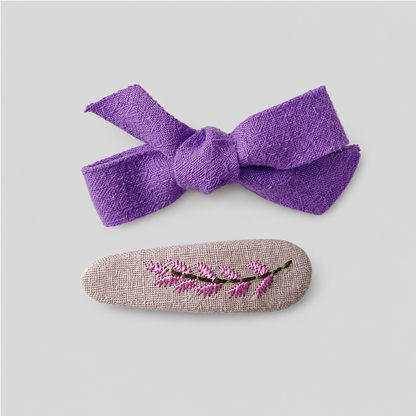 Purple Patchwork Hair Clip Set