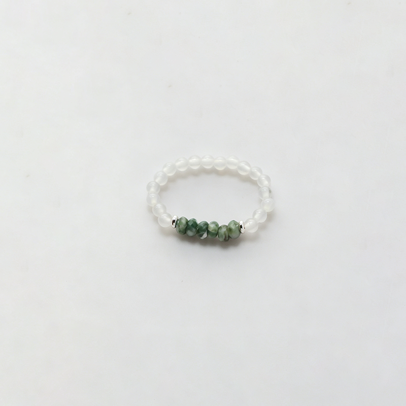 Faux Pearl Crystal Stretch Ring
