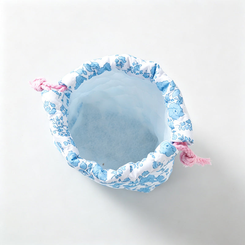 Floral Print Drawstring Storage Pouch