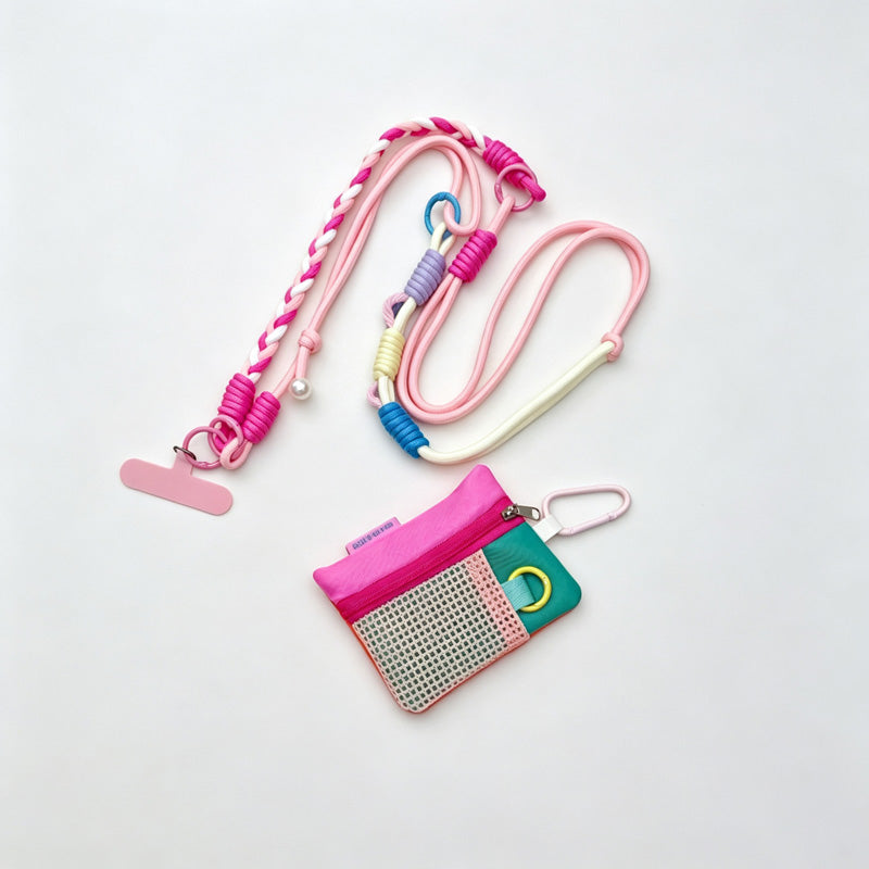 Mini Mesh Storage Pouch With Strap