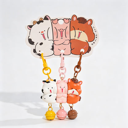 Magnetic 3‑Piece Resin Animal Keychain Set
