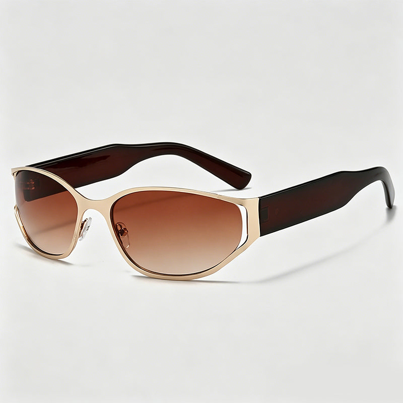 Hollow Oval Metal Y2K Women Sunglasses