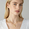 Minimalist Square White Mother-of-Pearl Pendant Necklace