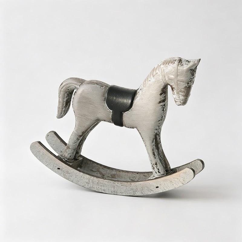 Wooden Rocking Horse Tabletop Figurine