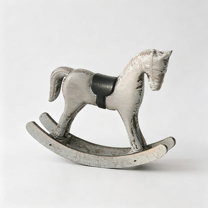 Wooden Rocking Horse Tabletop Figurine