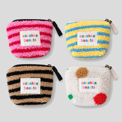 Plush Striped Coin Purse