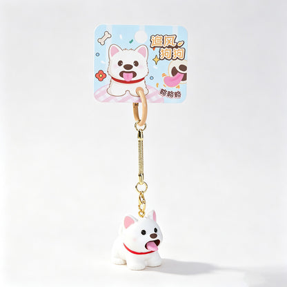 Resin Dog Figure Keychain