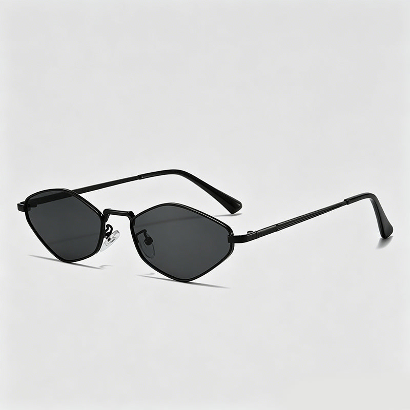 Tiny Irregular Diamond Metal Cat Eye Sunglasses