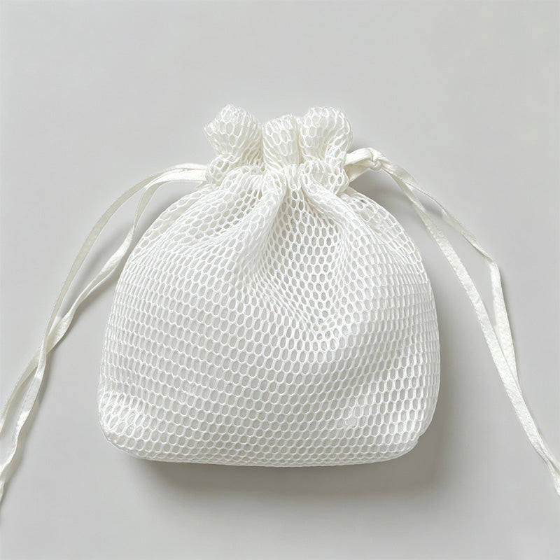 Mesh Drawstring Bucket Pouch