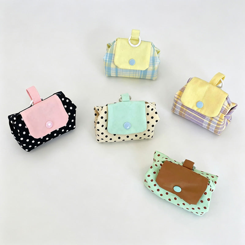 Plaid Coin Purse with Flap