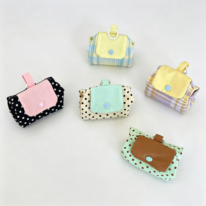 Plaid Coin Purse with Flap