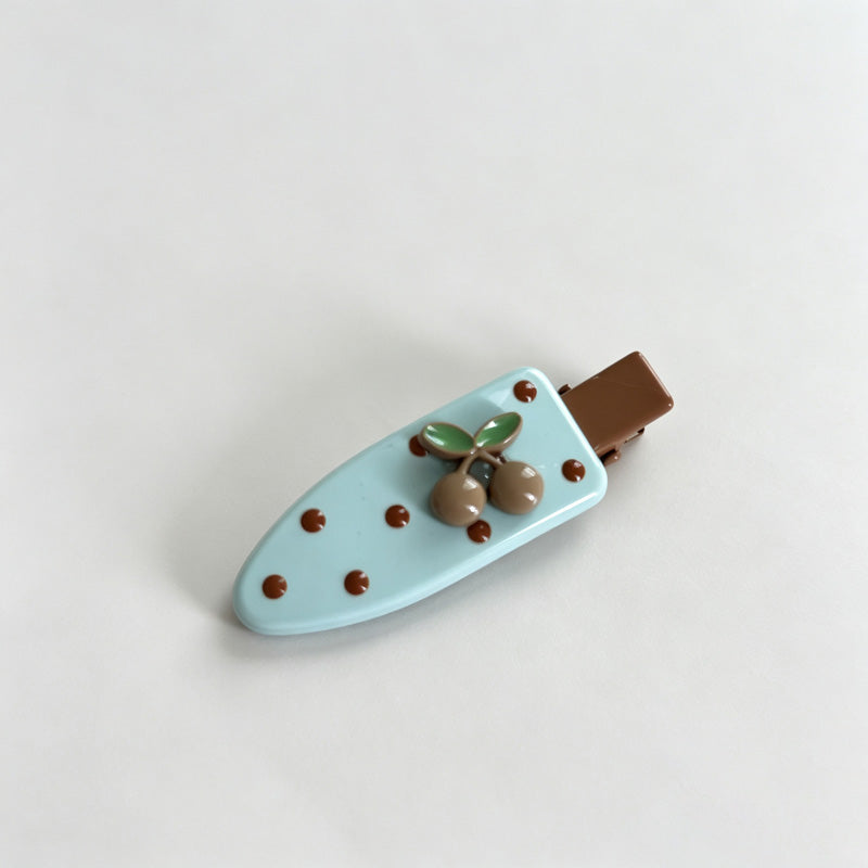 Cherry Polka Dot Hair Clips