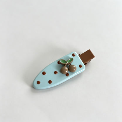 Cherry Polka Dot Hair Clips