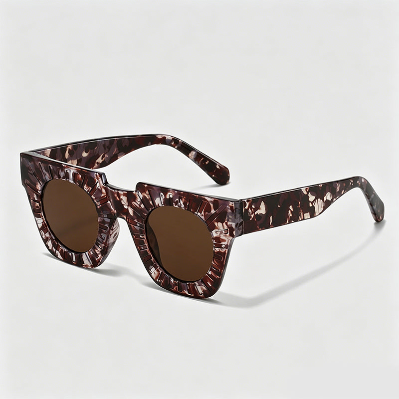Sunburst Cutout Square PC Fashion Sunglasses
