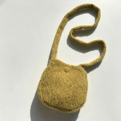 Fleece Oval Crossbody Bag