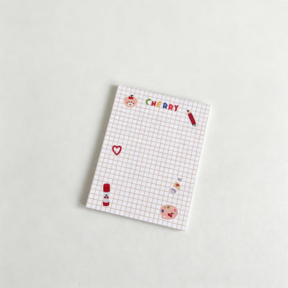 Bear & Cherry Print Non‑Sticky Notes