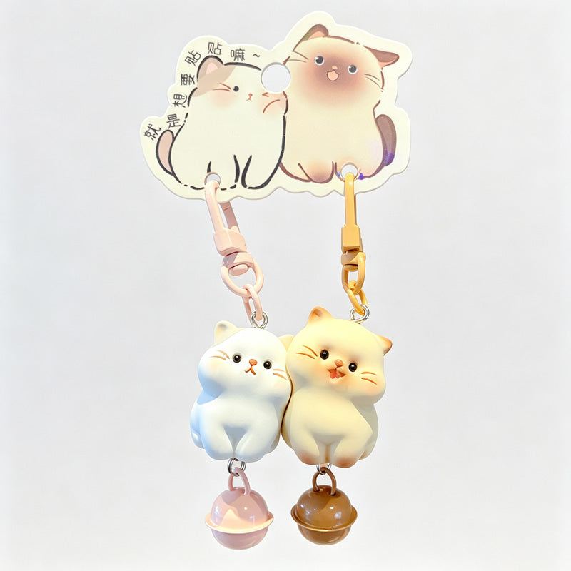 Magnetic 2‑Piece Resin Cat Keychain Set