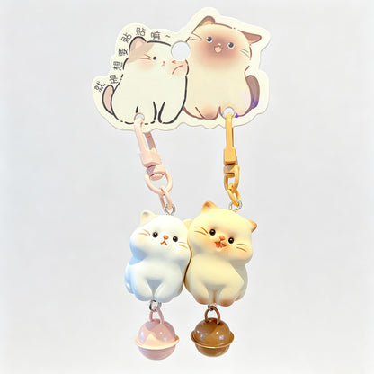 Magnetic 2‑Piece Resin Cat Keychain Set