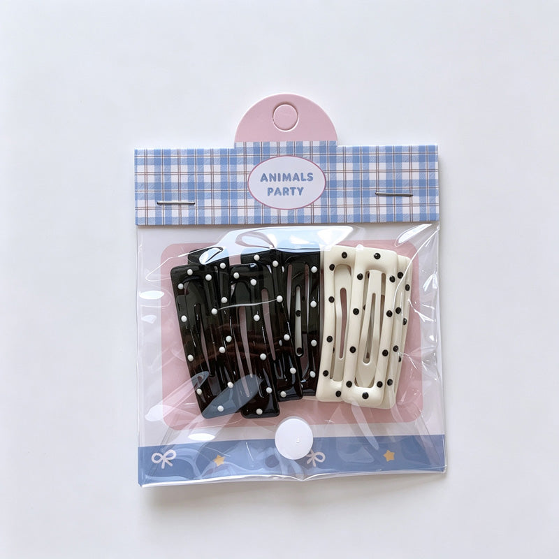 Polka Dot Wave Edge Hair Clips