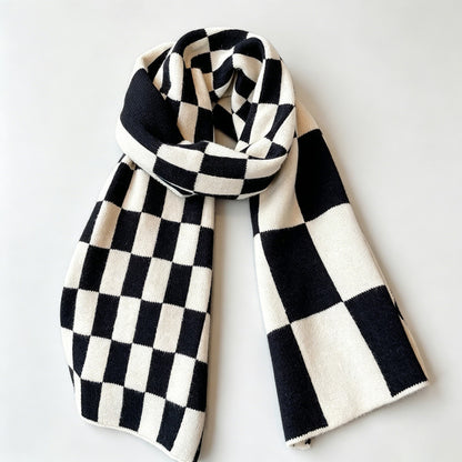 Checkerboard Fringe Scarf