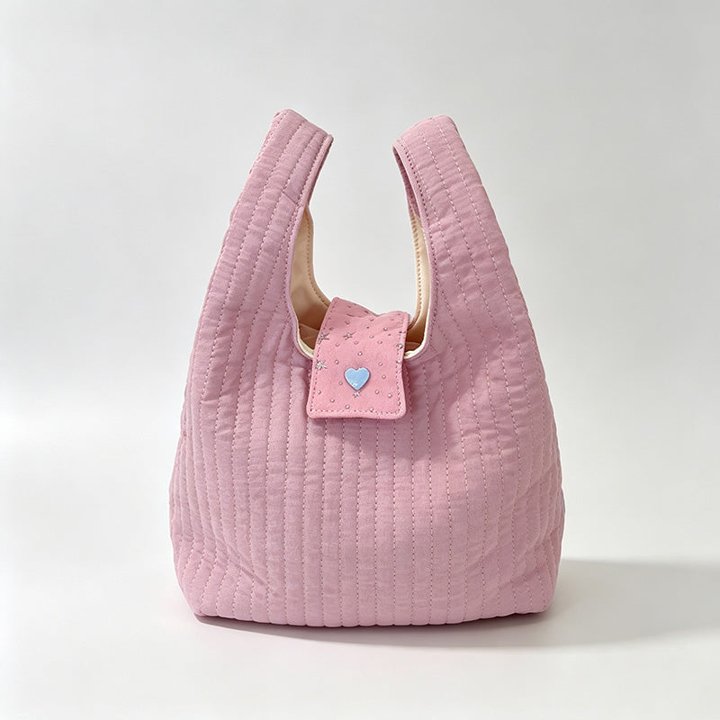 Quilted Dot Print Mini Handbag