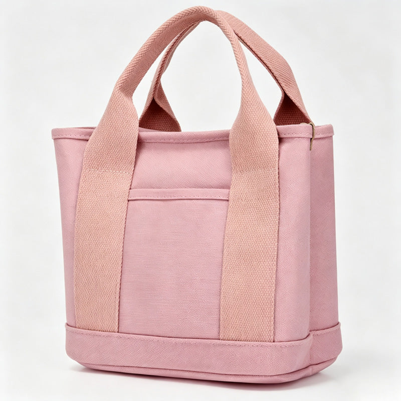 Solid Color Canvas Handle Bag