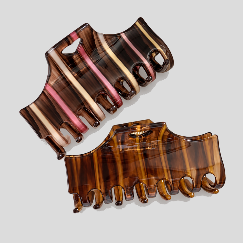 Striped Acrylic Hair Claw