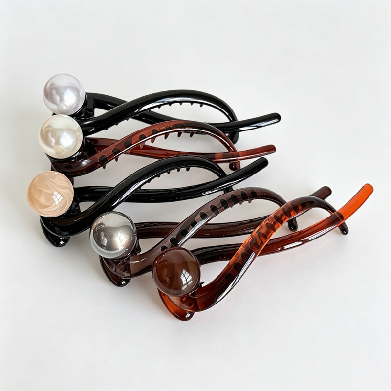 Resin Bead Twist Hair Claw Clip