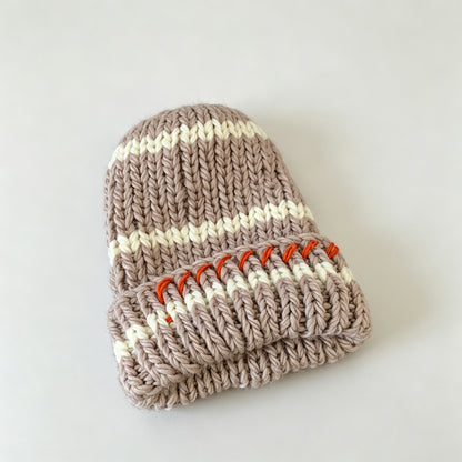 Striped Chunky Knit Beanie