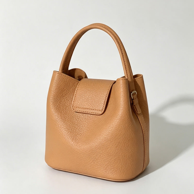 Flip Cover Handle Bucket Bag