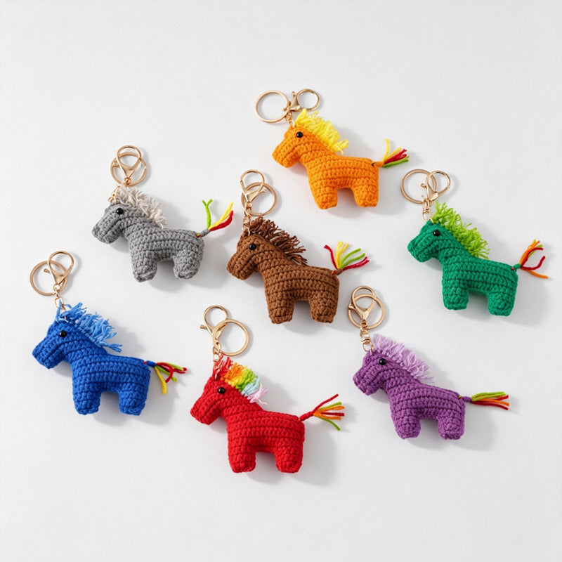 Crochet Horse Keychain