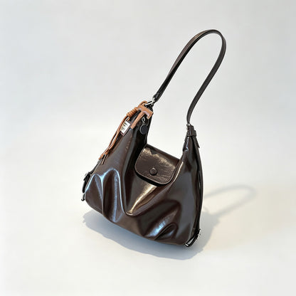 Faux PU Hobo Shoulder Bag with Pendant