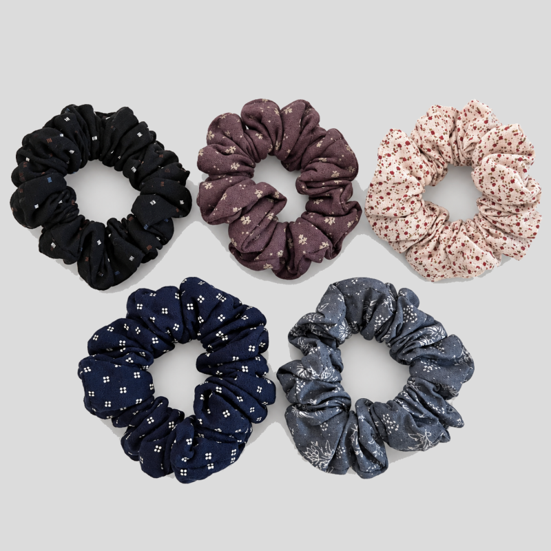 Floral Print Fabric Hair Scrunchie