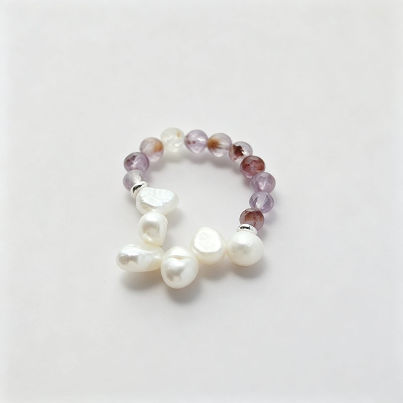 Elastic U Shape Beaded Ring