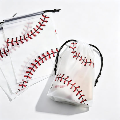 Baseball Print Drawstring Storage Bag Set