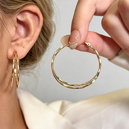 Modern Minimalist Double Hoop - Shopdayla Wholesale - #0674