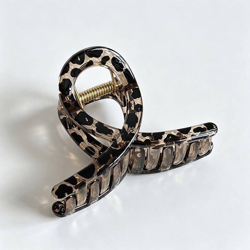 Leopard Print Resin Hair Claw Clip