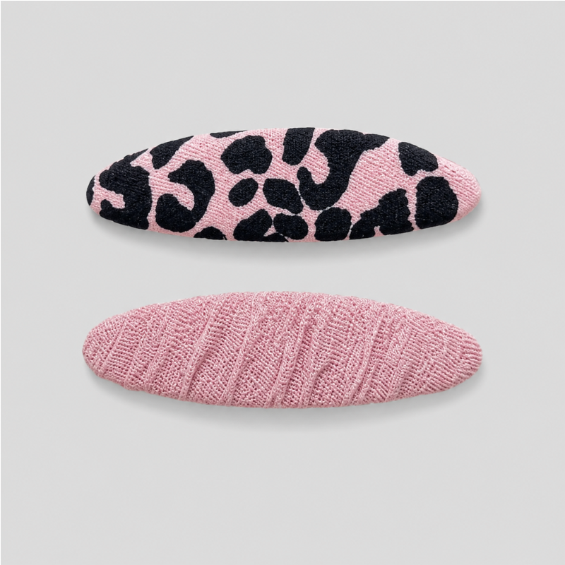 Leopard Fabric Snap Hair Clip Set