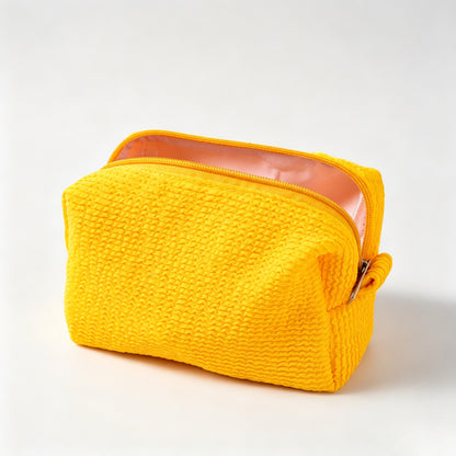 Waffle‑Textured Cosmetic Pouch